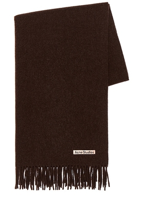Acne Studios Classic Fringed Scarf in Brown Melange - Brown. Size all.