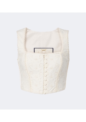 Agua by Agua Bendita Cornalina broderie anglaise cotton bustier top