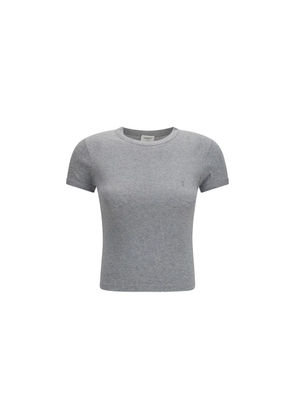 Saint Laurent Gray Cotton T-Shirt - S