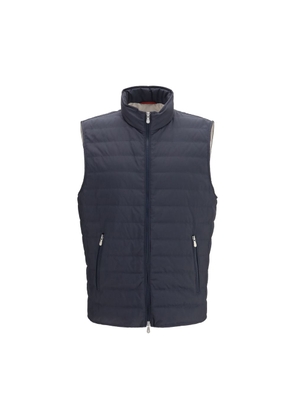 Brunello Cucinelli Blue Polyester Sleeveless Jacket - L