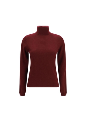 Allude Bordeaux Cashmere Turtleneck - L