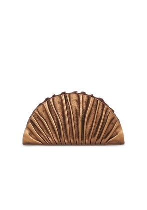 Cult Gaia Nala Clutch in Metallic Bronze.