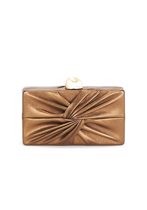 Cult Gaia Lisse Clutch in Metallic Bronze.