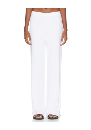 Eterne Butter Rib Easy Lounge Pant in White. Size XS. Also in S, M, L.