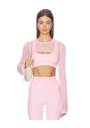 Astoria Longsleeve Shrug in Pink. Size S. Also in XS, M, L.
