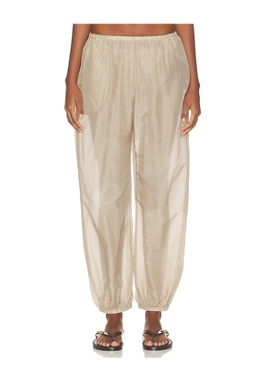DONNI. The Silk Cotton Sheer Balloon Pant in Neutral. Size XS. Also in S, M, XL.