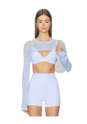 Astoria Longsleeve Shrug in Baby Blue. Size XS. Also in S, M.