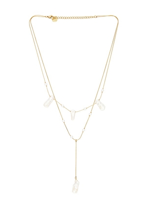 BRACHA Pearl Bay Necklace in Metallic Gold.