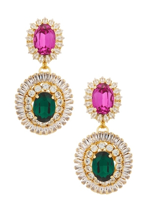 Anton Heunis Omega Clasp Oval Disc Chandeliers Earrings in Multi.