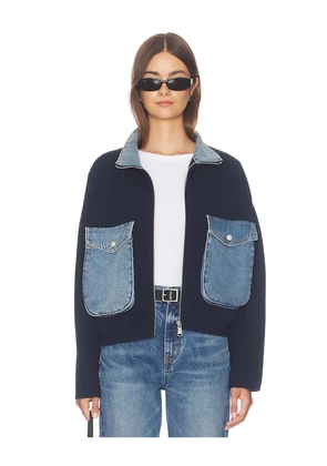 BLANKNYC Denim Track Jacket in Blue. Size XS. Also in M.