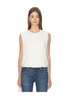 Bobi Sleveless Bubble Hem Tee in Ivory. Size XS. Also in S, M, L, XL.