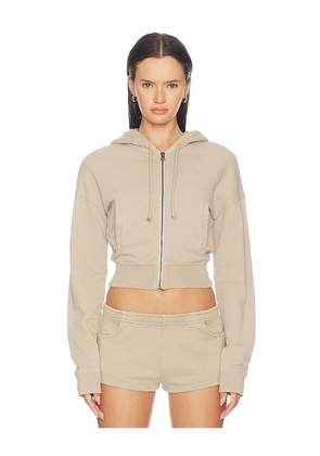 HAELO Haelo Zip Up Hoodie in Taupe. Size S. Also in XXS, XS, M, L, XL.