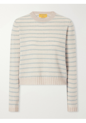 Guest In Residence - Pebble Stripe Cashmere Sweater - Green - x small,small,medium,large,x large