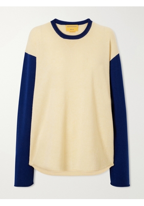 Guest In Residence - Baseball Two-tone Cashmere Sweater - Yellow - xx small,x small,small,medium,large