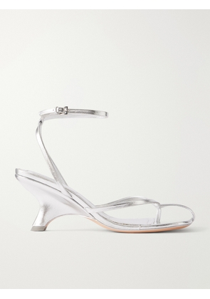 SIMKHAI - Kelsey Metallic-leather Wedge Sandals - Silver - IT36,IT37,IT38,IT39,IT40,IT41
