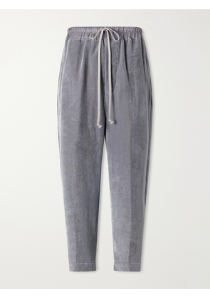 Rick Owens - Astaires Cropped Velvet Mid-rise Tapered Pants - Gray - IT38,IT40,IT42,IT44,IT46,IT48