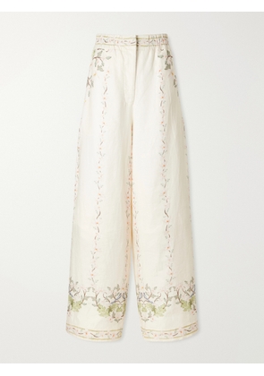 Agua by Agua Bendita - Tota Anhelo Floral-printed Linen Straight-leg Pants - Neutrals - x small,small,medium,large