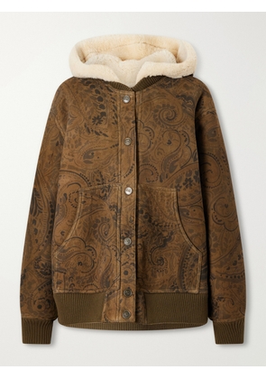 Etro - Printed Suede Shearling Jacket - Green - IT38,IT40,IT42,IT44,IT46