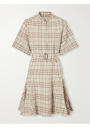 Burberry - Checked Woven Mini Dress - Neutrals - UK 4,UK 6,UK 8,UK 10,UK 12,UK 14,UK 16