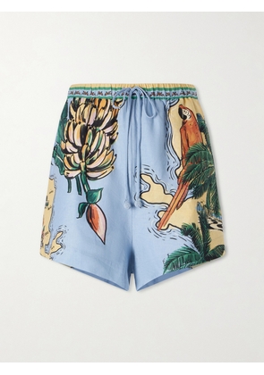 Farm Rio - Beaches Path Printed Linen-blend Shorts - Multi - xx small,x small,small,medium,large,x large