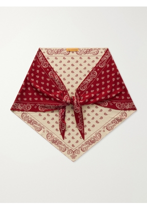 Guest In Residence - The Wild Rag Cotton And Silk-blend Jacquard Scarf - Red - One size