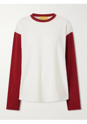 Guest In Residence - Baseball Two-tone Cashmere Sweater - Neutrals - xx small,x small,small,medium,large