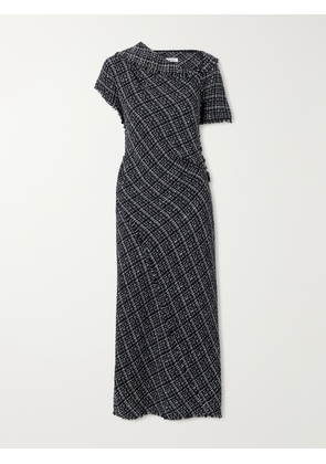 Erdem - Asymmetric Cotton-blend Tweed Midi Dress - Black - UK 6,UK 8,UK 10,UK 12,UK 14,UK 16,UK 18,UK 20