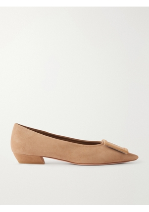 Roger Vivier - Viv In The City Suede Flats - Brown - IT35,IT36,IT36.5,IT37,IT37.5,IT38,IT38.5,IT39,IT39.5,IT40,IT40.5,IT41,IT41.5,IT42