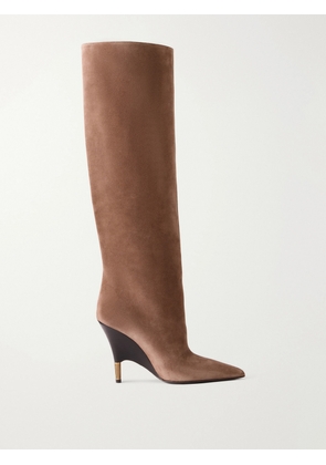 KHAITE - Bella Suede Knee Boots - Neutrals - IT36,IT37,IT38,IT39,IT40,IT41