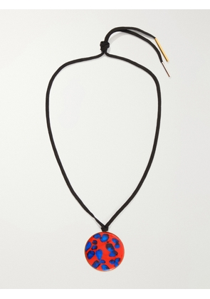 Dries Van Noten - Gold-tone, Enamel And Cord Necklace - Red - One size