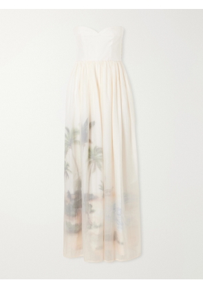 Agua by Agua Bendita - Tonia Arena Printed Organza Midi Dress - Neutrals - x small,small,medium,large