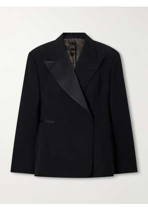 Wales Bonner - Gallery Satin-trimmed Wool-twill Jacket - Black - IT38,IT40,IT42,IT44,IT46