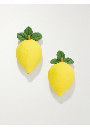 Jennifer Behr - Citron Resin Earrings - Yellow - One size