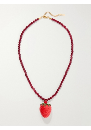 Jennifer Behr - Fragola Beads, Resin And Gold-tone Necklace - Red - One size