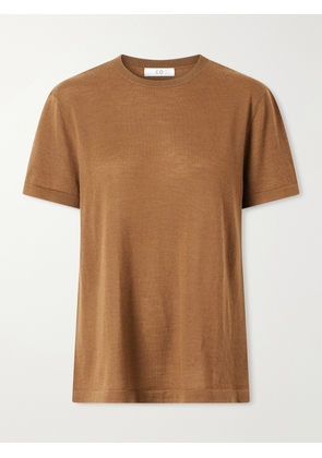 Co - Cashmere T-shirt - Brown - xx small,x small,small,medium,large,x large