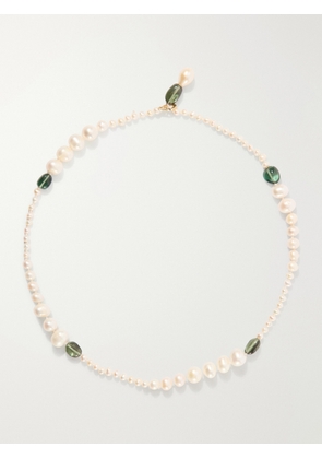 Loren Stewart - Poet Lariat 14-karat Gold, Pearl And Tourmaline Beads Necklace - Neutrals - One size