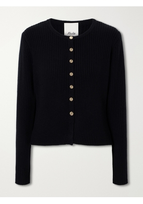 Allude - Wool And Cashmere-blend Ribbed Cardigan - Black - xx small,x small,small,medium,large,x large