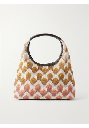 Missoni - Hobo Leather-trimmed Metallic Crochet-knit Tote - Brown - One size
