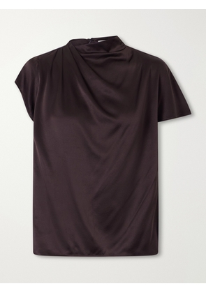 STAUD - Davina Silk-blend Top - Brown - x small,small,medium,large,x large