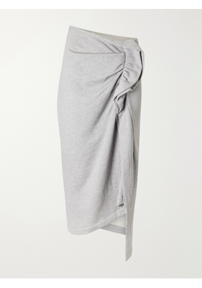 Dries Van Noten - Draped Cotton-jersey Midi Skirt - Gray - FR 34,FR 36,FR 38,FR 40,FR 42,FR 44