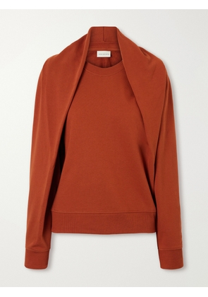 Dries Van Noten - Draped Cotton-jersey Sweatshirt - Red - x small,small,medium,large