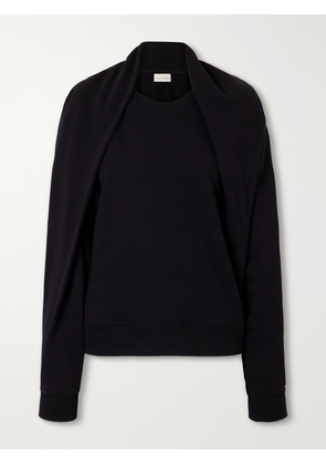 Dries Van Noten - Draped Cotton-jersey Sweatshirt - Black - x small,small,medium,large
