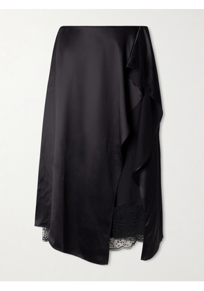 Acne Studios - Ruffled Satin Midi Skirt - Black - DK32,DK34,DK36,DK38,DK40,DK42