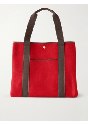 RUE de VERNEUIL - Traversée Large Leather-trimmed Flannel Tote - Red - One size