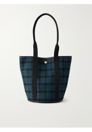 RUE de VERNEUIL - Bucket Leather And Webbing-trimmed Canvas Tote - Blue - One size