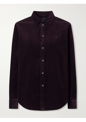 Polo Ralph Lauren - Logo-embroidered Cotton-corduroy Shirt - Burgundy - xx small,x small,small,medium,large,x large