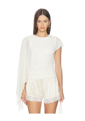 MORE TO COME Elvira Cape Top in Ivory. Size XXS. Also in XS, S, M, L, XL.