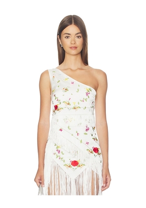 NIIHAI Lara Fringe Top in White. Size XS. Also in S, M, L, XL.