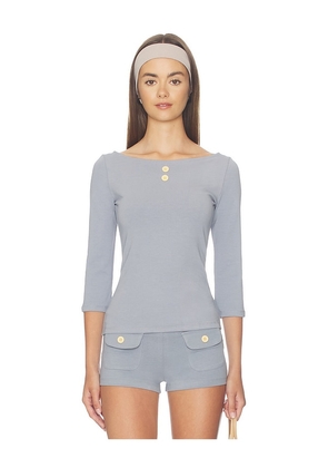 Oddli 3/4 Boat Neck Top in Grey. Size XS. Also in S, M, L, XL/1X.