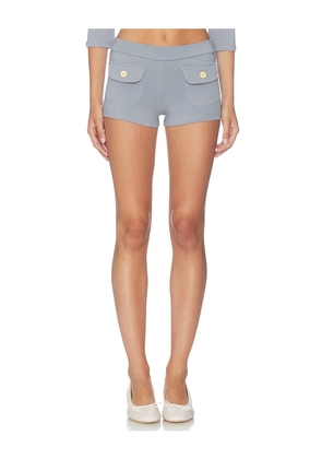Oddli Button Mini Short in Grey. Size XS. Also in S, M, L, XL/1X.